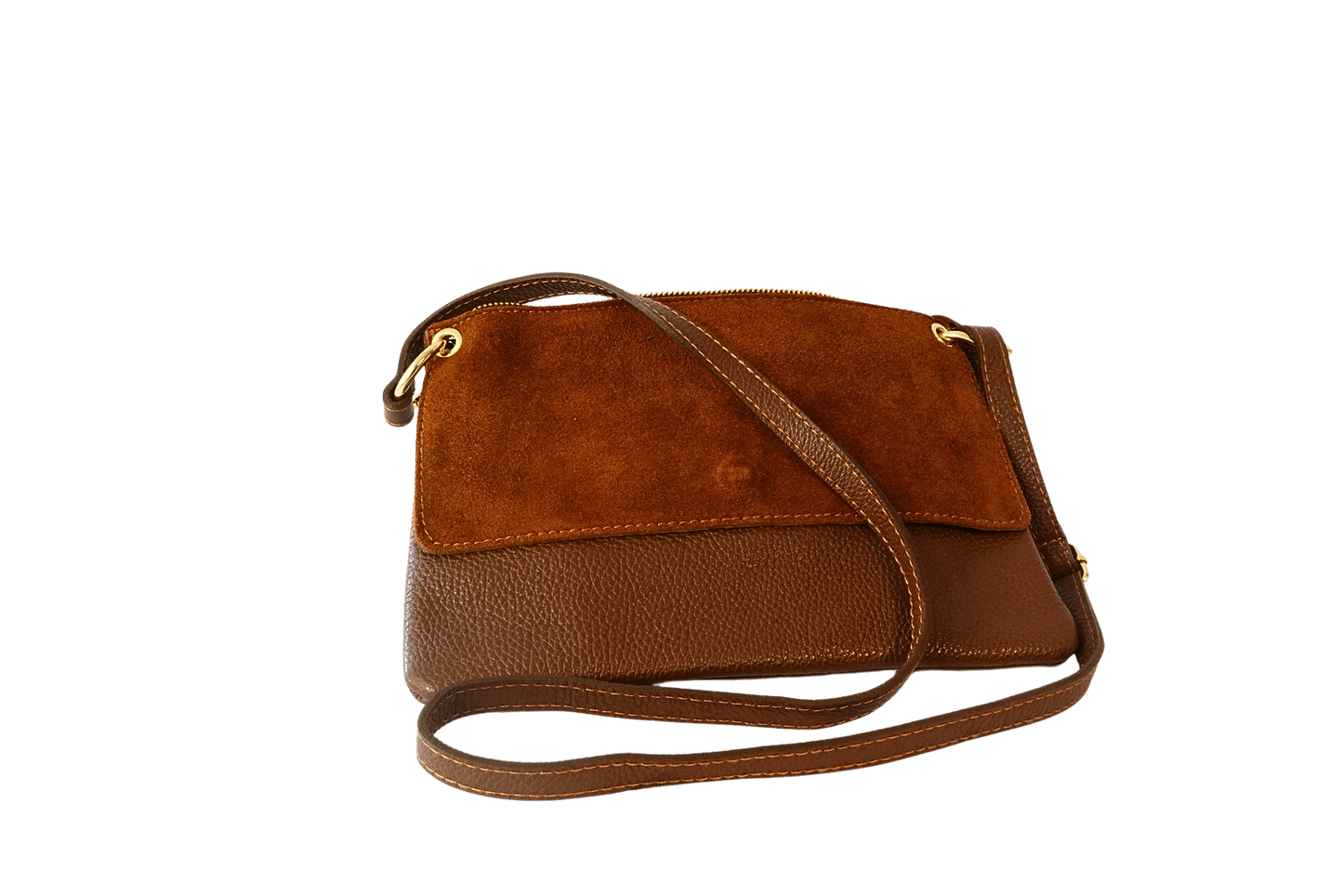 Tas bruin suède leer